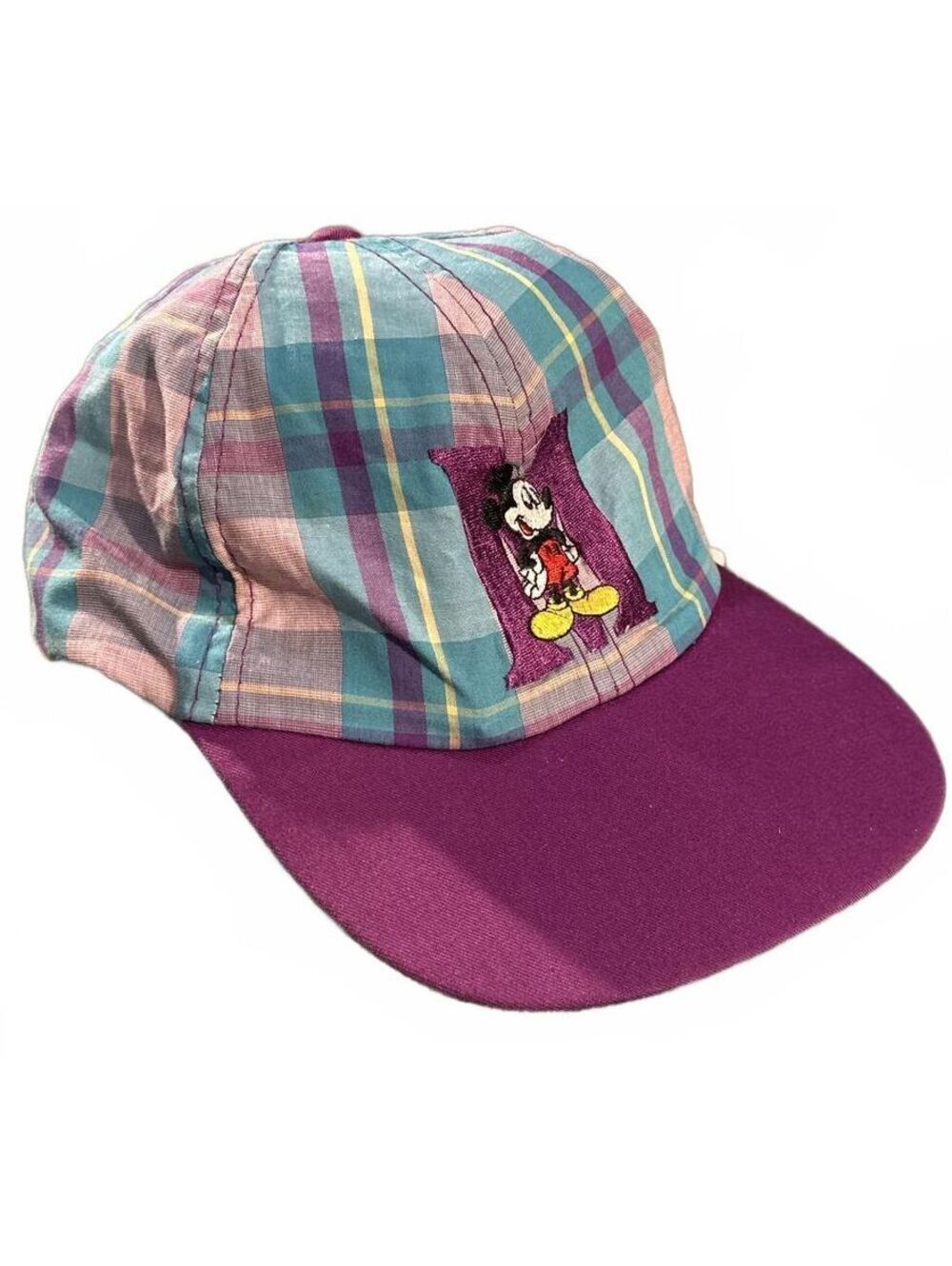 Vintage Purple & Teal Disney Mickey Mouse Embroidered Hat